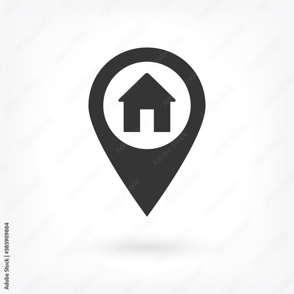 Map pointer house icon . Lorem Ipsum Illustration design Map pointer house icon . Lorem Ipsum Illustration design