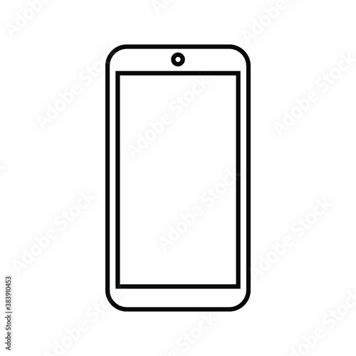 Smartphone icon,smartphone icon art. Elegant thin line style design. on white background