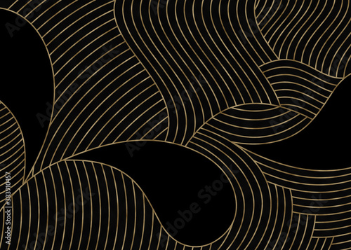 Abstract black art deco background, illustration