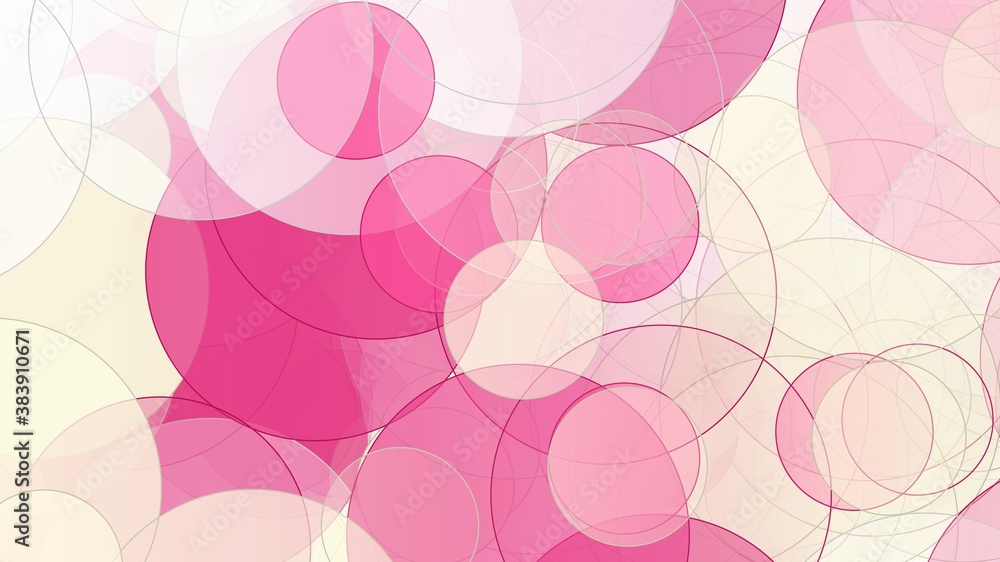 abstract background full of bubbles in shades of pink and soft yellow