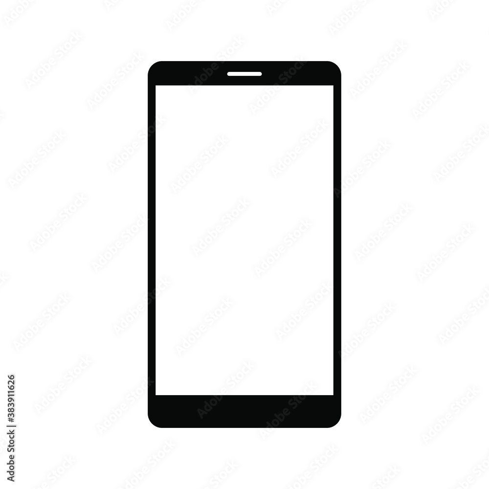 Cellphone with a blank screen. Flat style. Vector illustration of eps 10 web with white background Cellphone with a blank screen. Flat style. Vector illustration of eps 10 web with white background