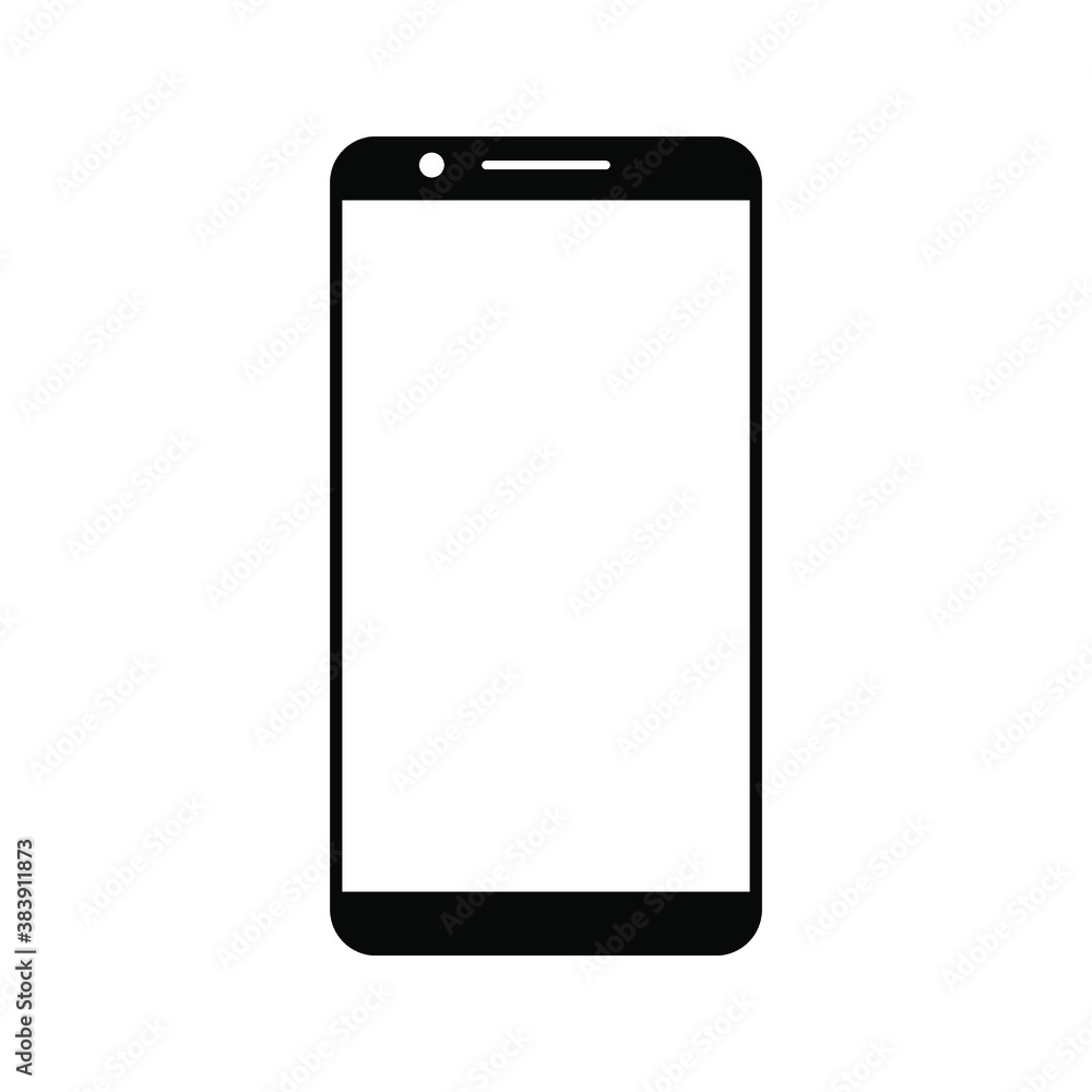 Cellphone with a blank screen. Flat style. Vector illustration of eps 10 web with white background Cellphone with a blank screen. Flat style. Vector illustration of eps 10 web with white background