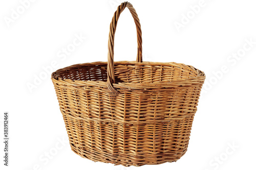 Wicker basket on a white background. Isolated