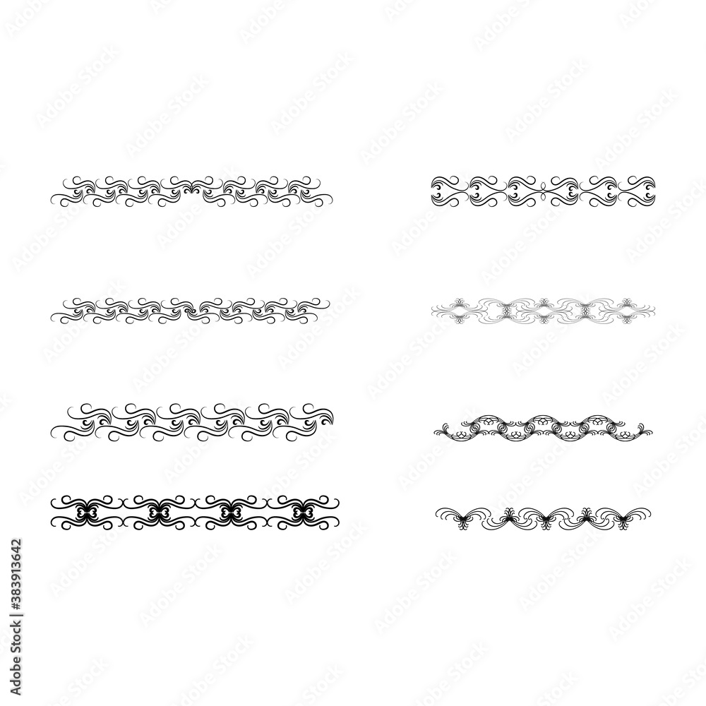 Decorative swirl divider. Elegance line set Vector Decorative swirl divider. Elegance line set Vector