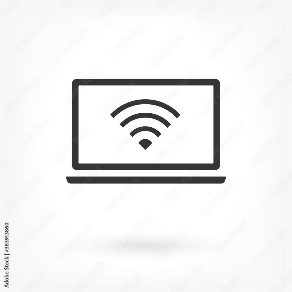 laptop WIFI icon vector . Lorem Ipsum Illustration design laptop WIFI icon vector . Lorem Ipsum Illustration design