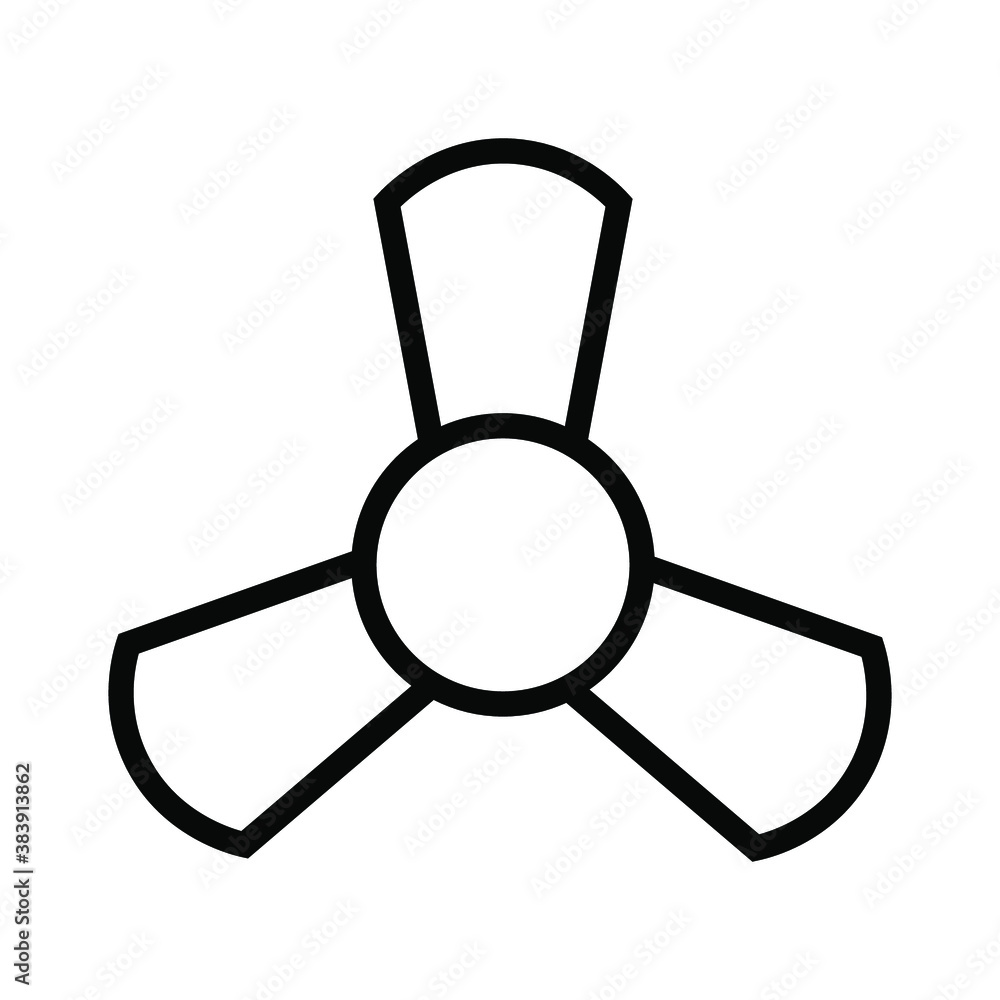 Fan icon and wind equipment isolated on white. Propeller, cooler, ventilator symbol. Computer on white background Fan icon and wind equipment isolated on white. Propeller, cooler, ventilator symbol. Computer on white background