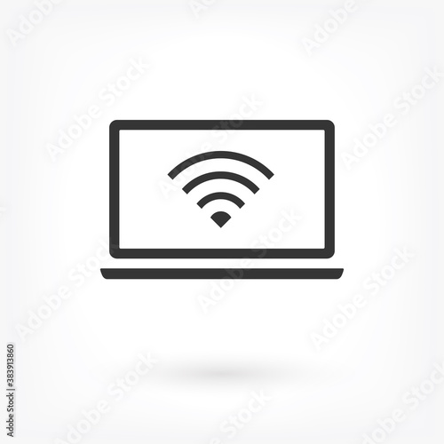 laptop WIFI icon vector . Lorem Ipsum Illustration design