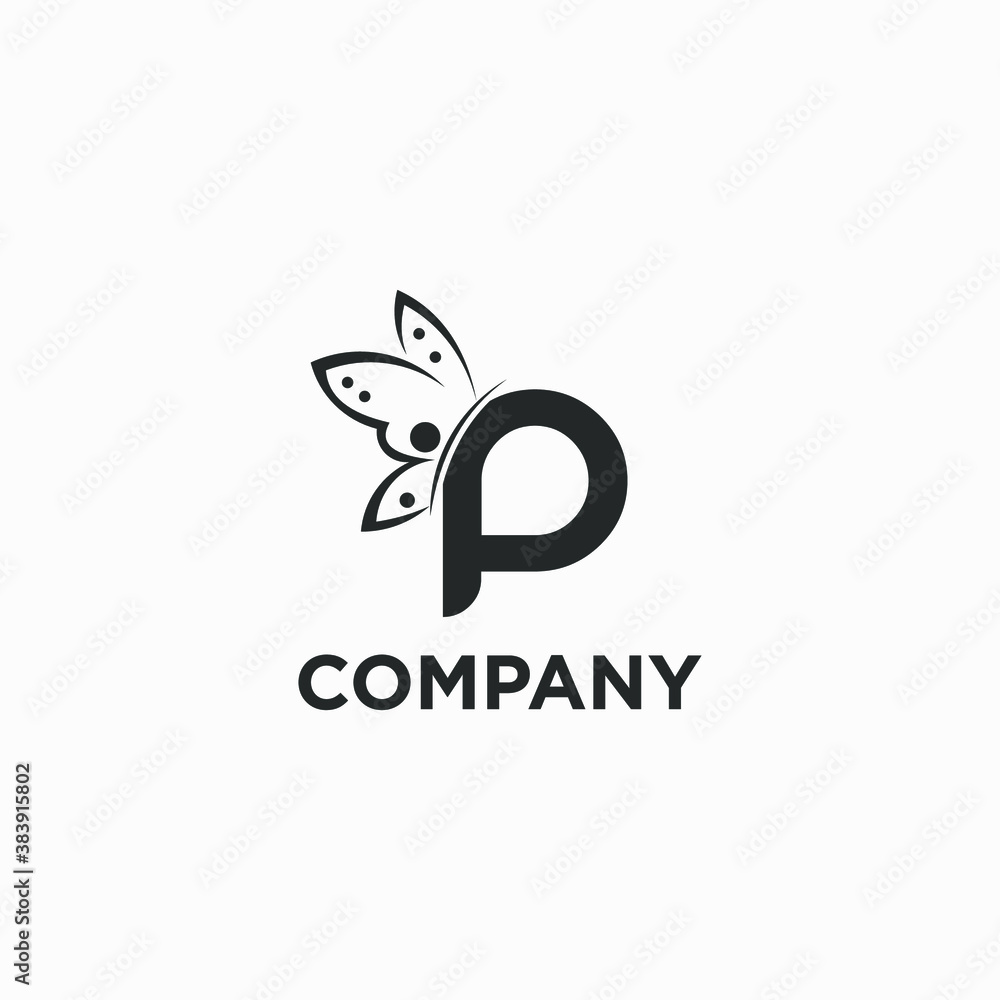 Premium Vector butterfly alphabet logo design