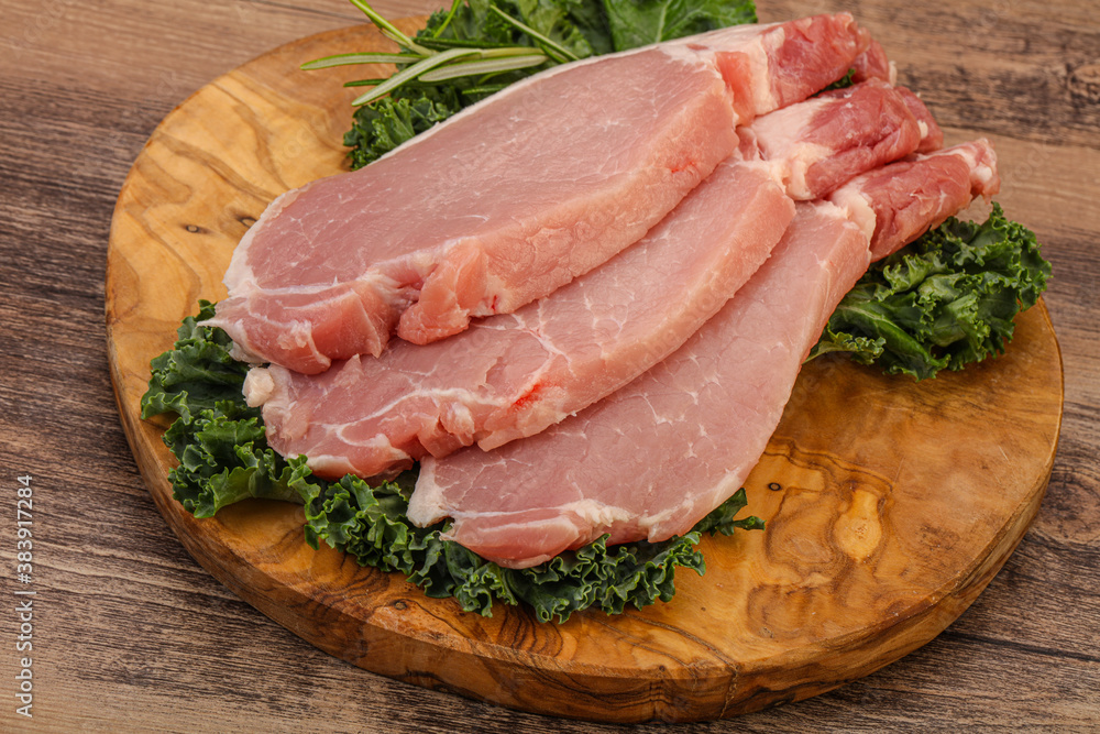 Raw pork steak for cooking Raw pork steak for cooking