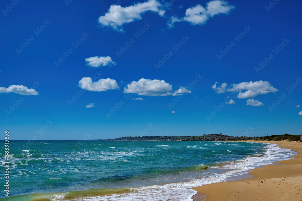 Panorama on the beach of Porto Palo Agrigento Sicily Italy Panorama on the beach of Porto Palo Agrigento Sicily Italy