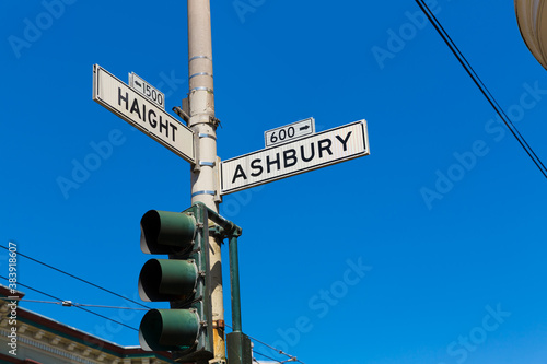Photography San Francisco Haight Ashbury street sign junction California
