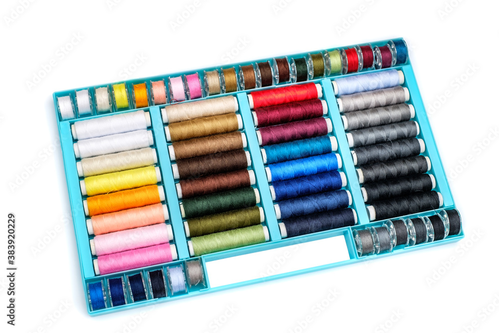 spools of thread in plastic box spools of thread in plastic box