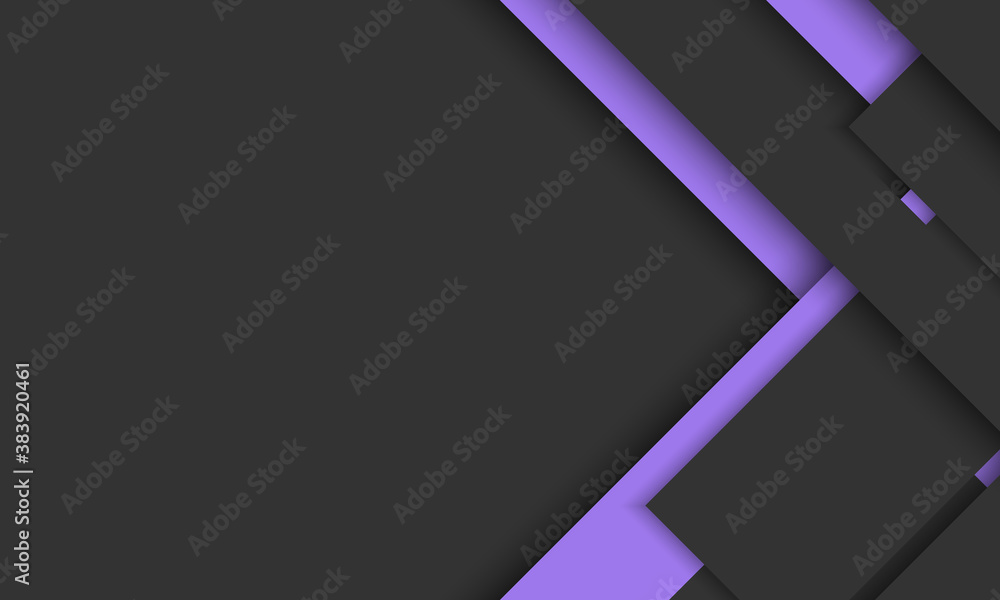 Dark background with black and purple geometric stripes overlapping with shadow. Dark background with black and purple geometric stripes overlapping with shadow.