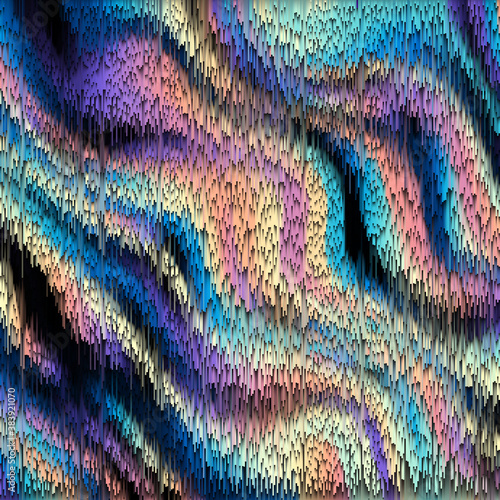 Abstract pattern with imitation of a grunge texture with thin lines. Pixel sorting style. Vector image.