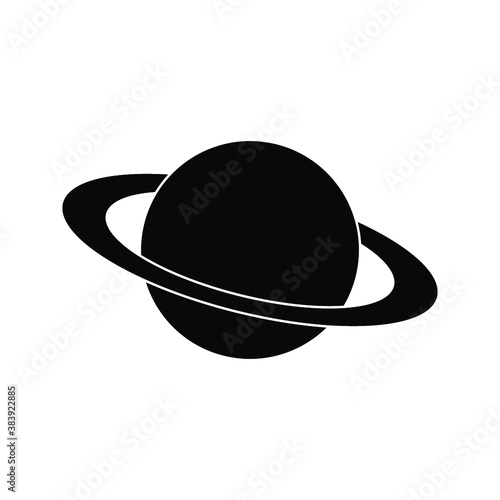 Planet Saturn with planetary ring system flat vector icon for astronomy apps and websites. eps 10