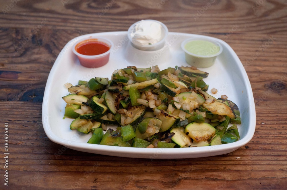 A plate of stir fried vegatables A plate of stir fried vegatables