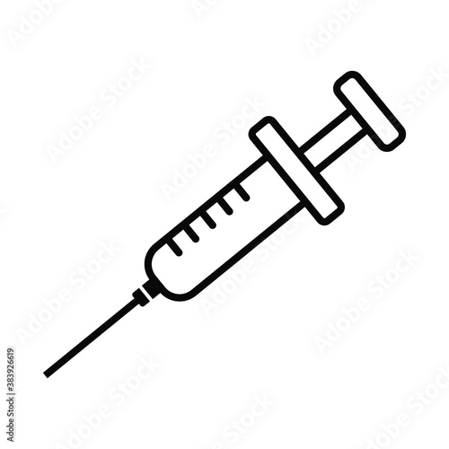 Medical syringe injection icon vector flat style