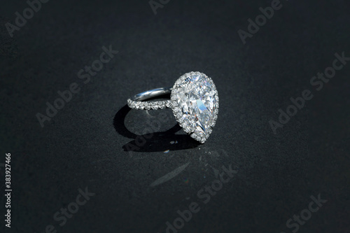 Halo Pear Shape Diamond Ring