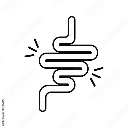 Gut constipation icon design,Intestines icon, symbol of digestion system flat style vector illustration . color editable
