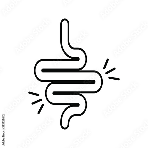 Gut constipation icon design,Intestines icon, symbol of digestion system flat style vector illustration . color editable 