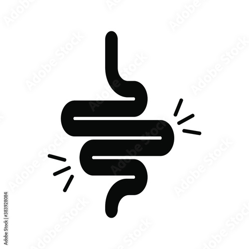 Gut constipation icon design,Intestines icon, symbol of digestion system flat style vector illustration . color editable
