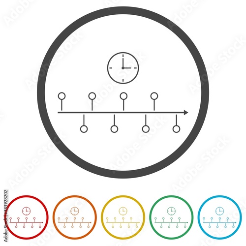 Timeline ring icon, color set
