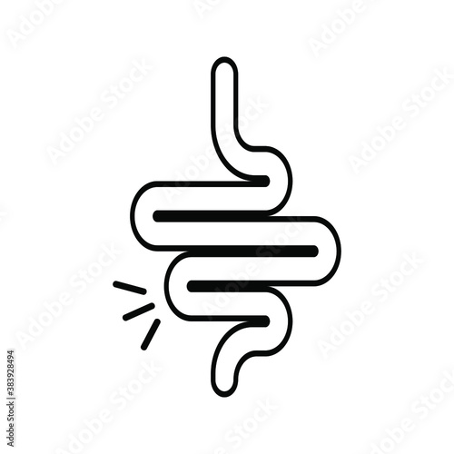 Gut constipation icon design,Intestines icon, symbol of digestion system flat style vector illustration . color editable
