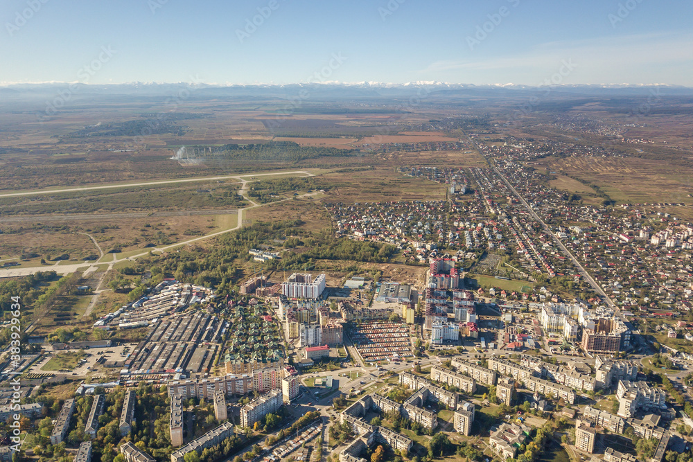 Obraz premium Aerial view of Ivano-Frankivsk city, Ukraine.
