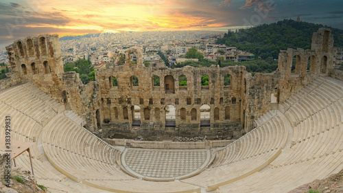 Odeon of Herodes Atticus or Herodeon in Athens.