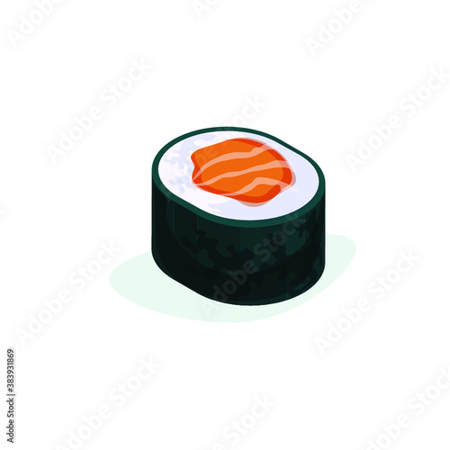 sushi on a white background