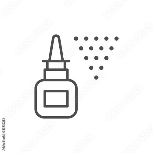 Nasal spray line outline icon