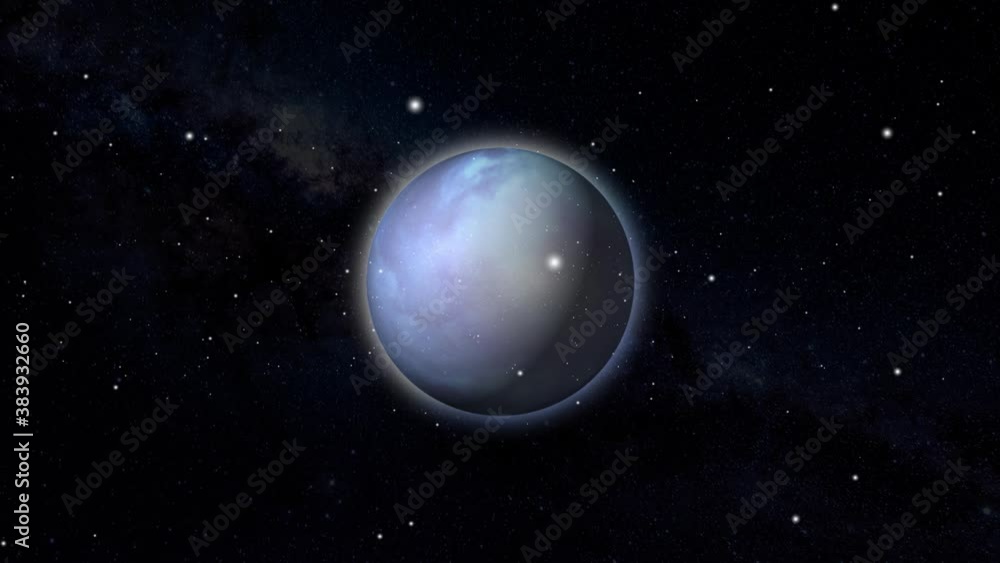 a gas planet with a milky way background in the middle in star-studded space. a gas planet with a milky way background in the middle in star-studded space.