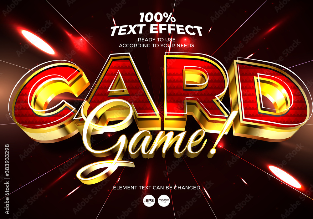 Card Game Editable Text Effect