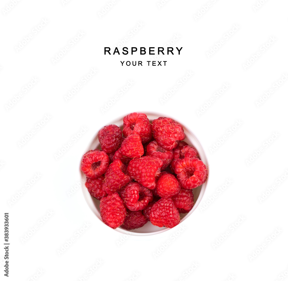 Ripe Raspberries are collected in a white Cup on a white background. Berry background, top view. The concept of natural products. Ripe Raspberries are collected in a white Cup on a white background. Berry background, top view. The concept of natural products.