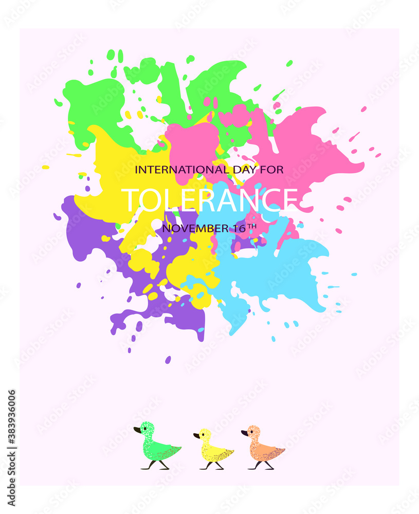 Obraz premium Vector illustration on the theme of the International day of tolerance on 16 November. Perfect for banners, printing, postcards, flyers. EPS10