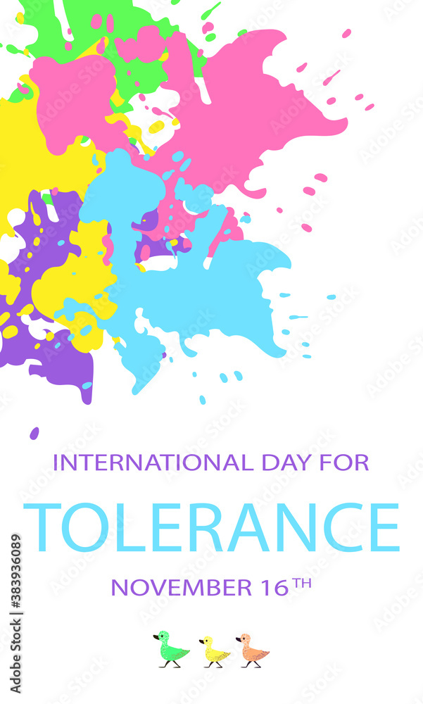 Vector illustration on the theme of the International day of tolerance on 16 November. Perfect for banners, printing, postcards, flyers. EPS10