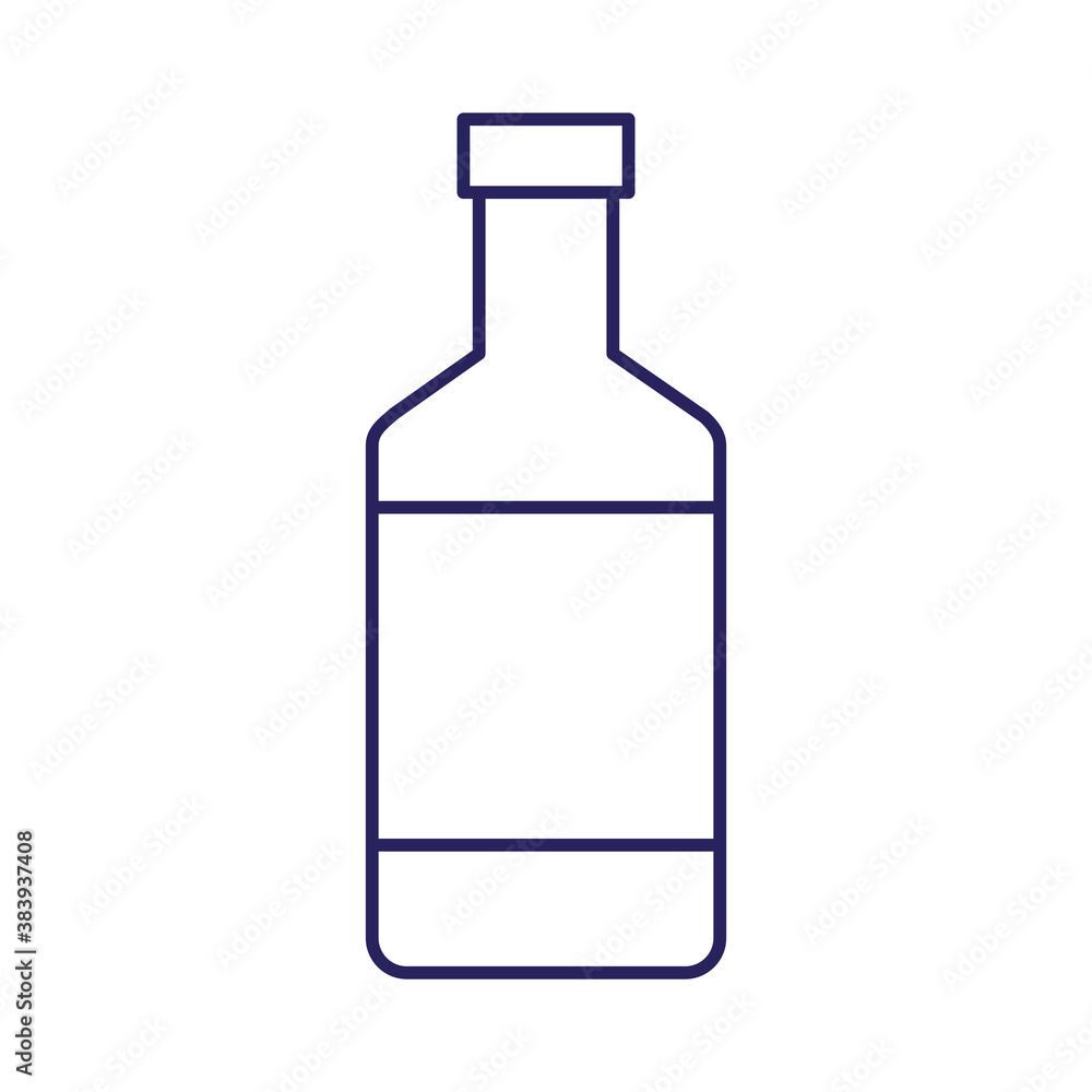 alcohol bottle line style icon vector design