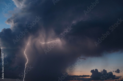 Dark clouds over the ocean during a tropical storm above caribbean see