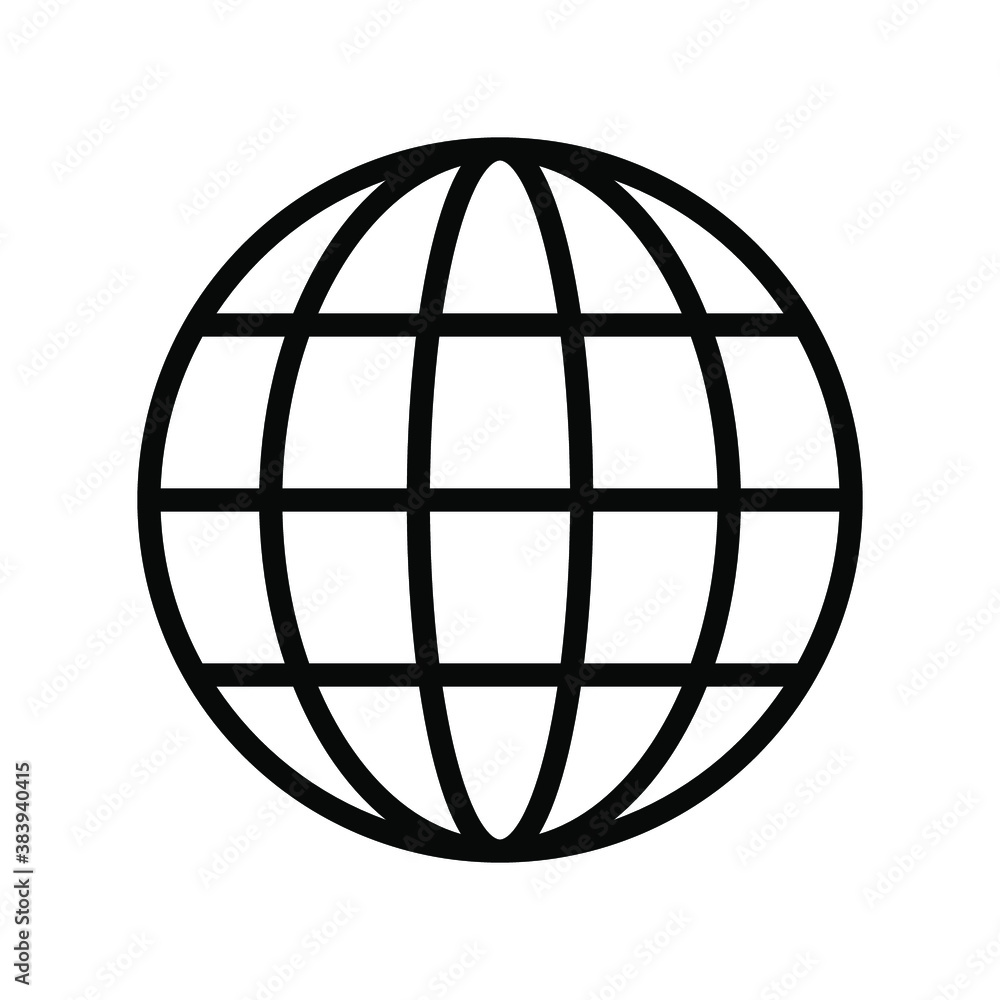 internet - globe icon design template vector on a white background internet - globe icon design template vector on a white background