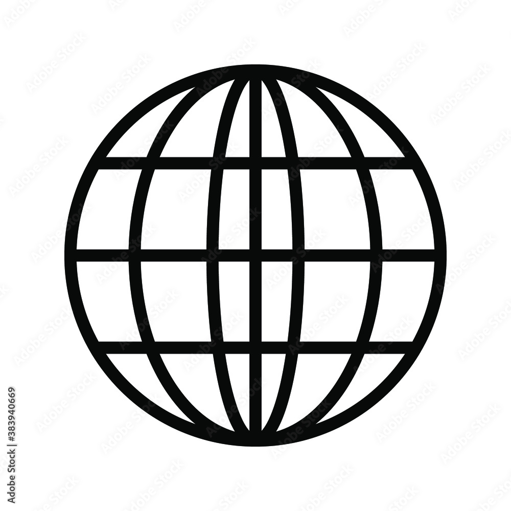 internet - globe icon design template vector on a white background internet - globe icon design template vector on a white background