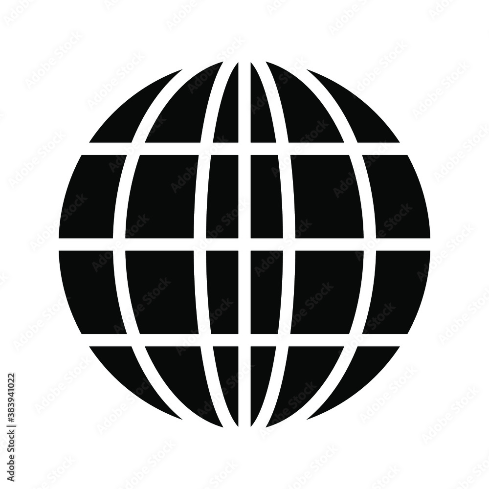internet - globe icon design template vector on a white background internet - globe icon design template vector on a white background