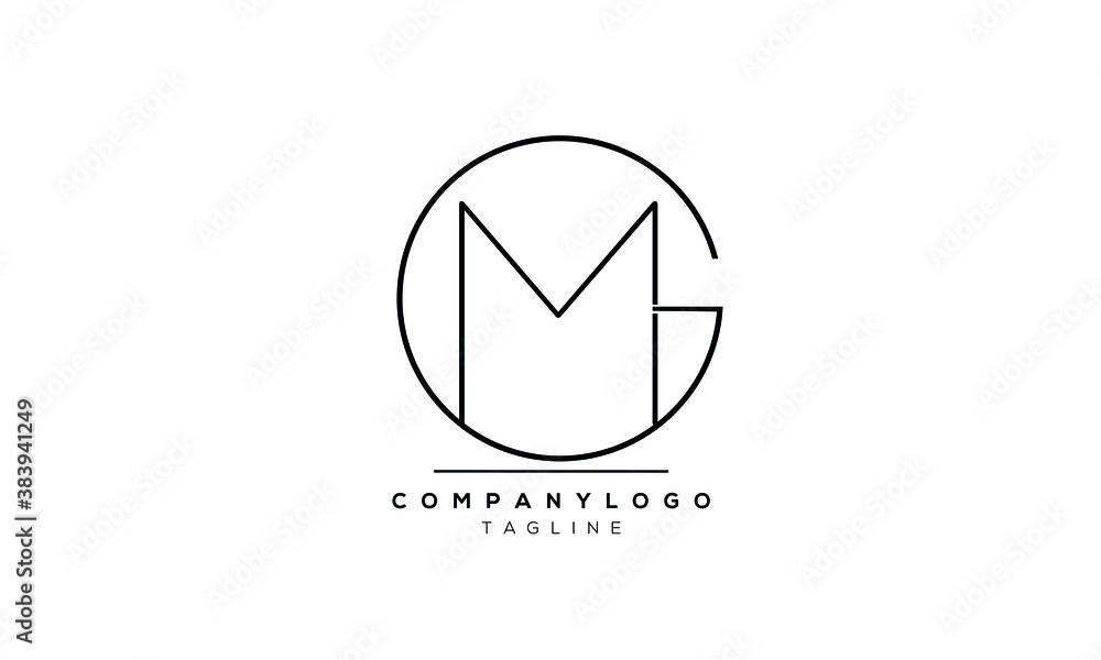 Alphabet letters Initials Monogram logo MG or GM - obrazy, fototapety, plakaty 