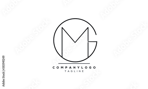 Alphabet letters Initials Monogram logo MG or GM