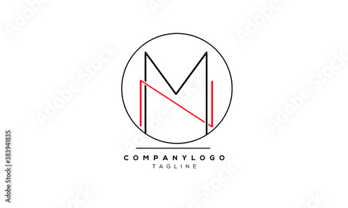 Alphabet letters Initials Monogram logo MN,NM,M and N