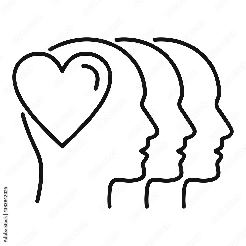 People affection icon. Outline people affection vector icon for web design isolated on white background People affection icon. Outline people affection vector icon for web design isolated on white background
