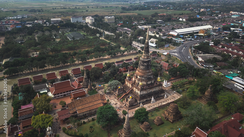 Aerial view of old Ayutthaya temple in Thailand. Aerial view of old Ayutthaya temple in Thailand.