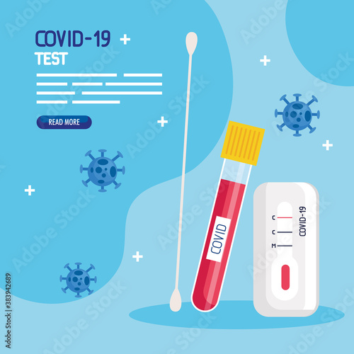 covid 19 virus test swab and tube design of ncov cov and coronavirus theme Vector illustration