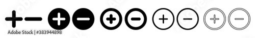 Plus Minus Icon Black | Positive Negative Buttons Illustration | Con Pro Symbol | Vote Logo | Zoom In Out Sign | Isolated | Variations