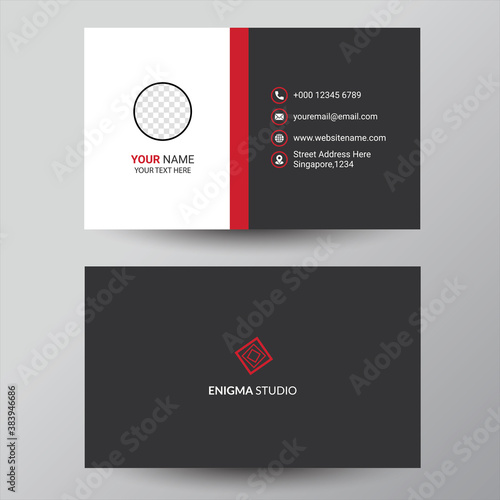 Red business card design template