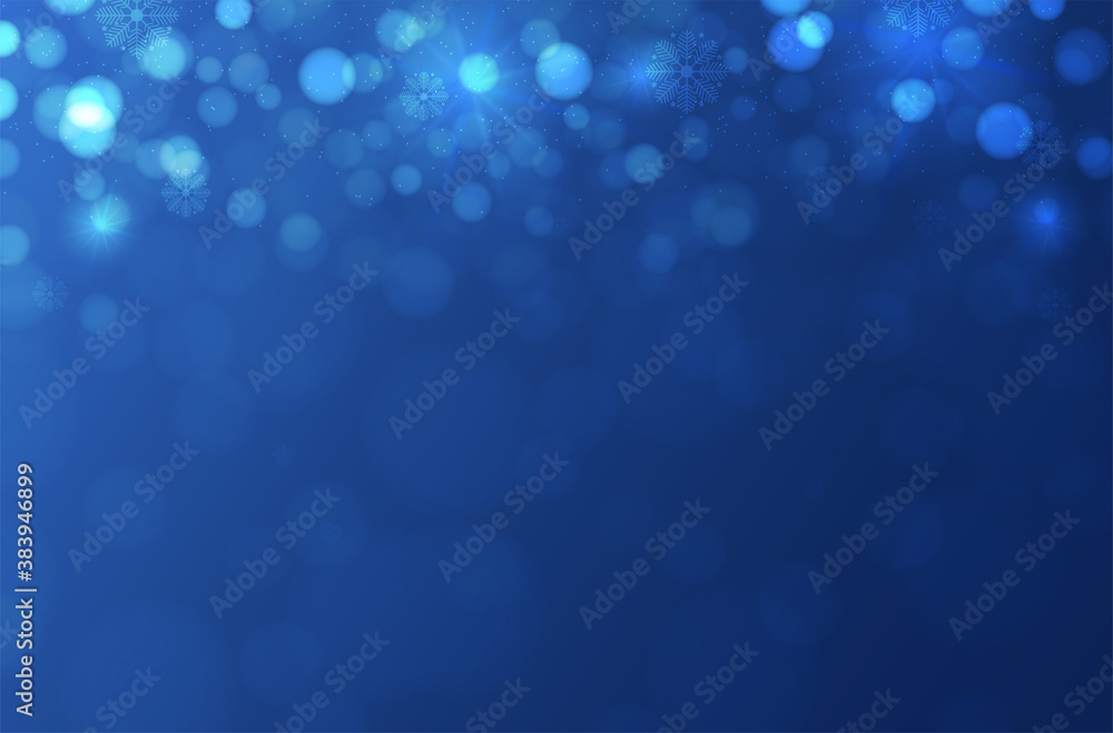 .Christmas background with snow and blue light abstract, winter. vector design.